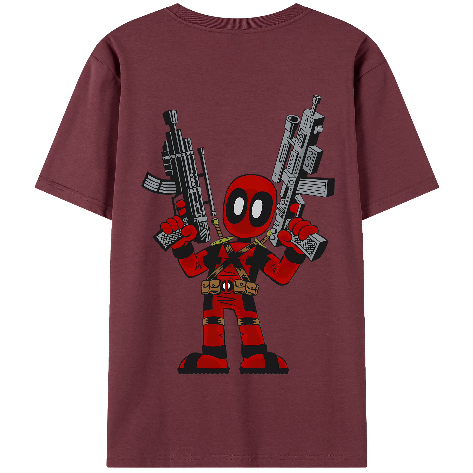 （画像用） Deadpool デッドプール 綿100％半袖Tシャツ（背面プリント）